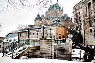 Winter panorama of Château Frontenac in Quebec City