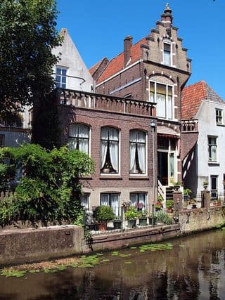Traditional Dutch Houses by the Canal