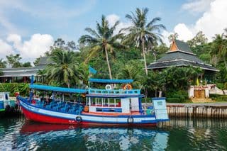 Tourist Boat Docked in Paradise, Koh Chang, Thailand