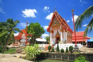 Thai Temple amidst Tropical Greenery