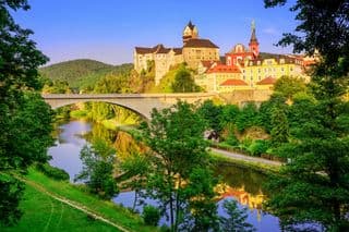 Loket Castle Overlooking the Vltava River
