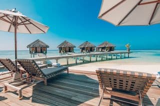 Overwater Bungalows at the Tropical Beach Resort