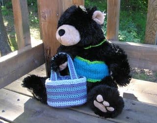 Teddy Bear with Crocheted Purse