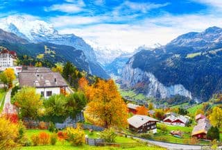 Autumn in the Swiss Alps: A Glimpse into Wengen Village