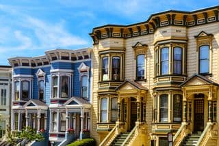 Colorful Victorian Row Houses