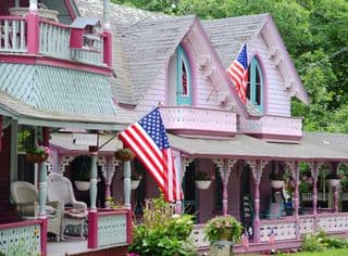 American Flags in Martha's Vineyard Style Home