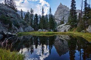 Lone Eagle Peak Reflection in Mountain Lake