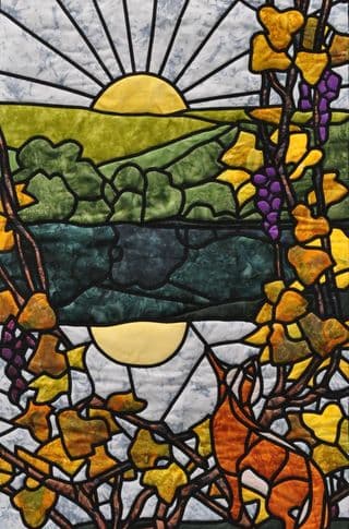 Fox Silhouette Stained Glass Quilt