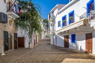 Cobblestone Lane in Ibiza's Old Town