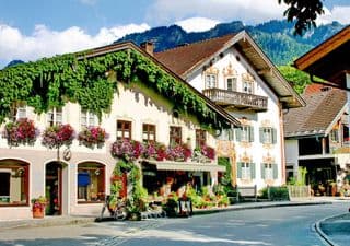 Traditional Bavarian Architecture in a Mountain Village