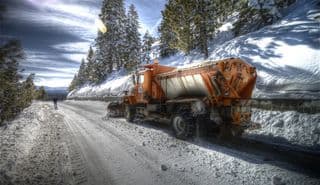 Snowplow Clearing Road in Heavenly Mountain Resort