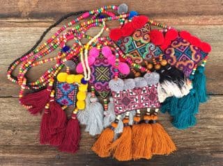 Colorful Tribal Beaded Pouches