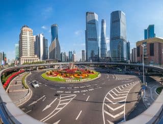 Modern Shanghai Urban Ring Road Intersection