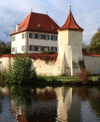 Reflection of Blutenburg Castle in the Moat
