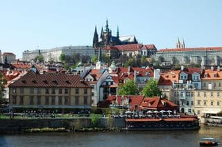Overlooking Prague Castle from the Vltava River