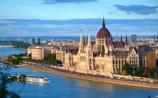 Sunset Over Budapest Parliament Building